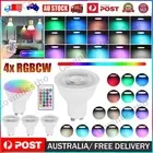 4x 5W GU10 RGBCW LED Light Bulb Smart Bulbs Dimmable Remote Spotlights Downlight