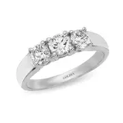 1 ct. Round Cut Diamond Platinum Three-stone Engagement Ring