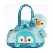 Fancy Pals Penguin Soft Stuffed Animal Plush Kids 18cm Toy w/ Carry Bag Blue 3+