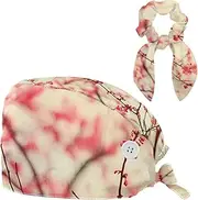 [YTYVAGT] Scrub Caps Women,Scrub Hats Suitable for Women,Flower Japanese Cherry