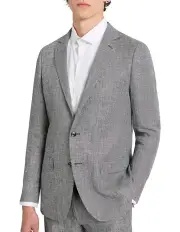 [Marcs] Burton Linen Blazer in Grey Melange