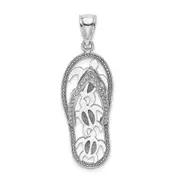 14k White Gold Triple Turtle Flip-Flop Charm