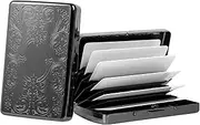[EYIDADAE] RFID Slim Metal Shielding Credit Card Holder/Protective Sleeve Travel Wallet for Men and Women, Arabesque Black, Lightweight Solid Metal Letter Rfid Credit Card Holder