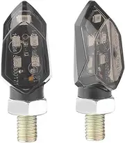 Motorcycle Mini Led Turn Signal Indicators Amber Blinker Light Intermitentes Moto with Adapter Spacers for Honda