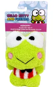 NOC Hello Kitty & Friends 7" Keroppi Frog Plush Dog Toy Squeaker Crinkle Sanrio