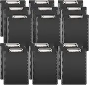 15 Pack Clip Boards 8.5x11, Plastic Clipboards, Black Clipboard, Letter Size, Paper Clips,Nursing Clipboard,Paper Clip Holder,Document Holder with Ruler, A4 Letter Size for Offices School