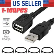 High-Speed USB-USB Extension Cable USB 2.0 Adapter Extender Cord Male/Female LOT