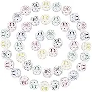 Colorful Resin Buttons for Baby Kids Cardigans Knitting Sewing Button,80pcs 12mm Round Sewing Buttons Plastic Cute Rabbit Crafting Buttons for Art Child Clothing Sewing Painting Decor(Random Color)
