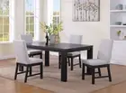 5pc Dining Room Set Extendable 18" Leaf Table Chair Wooden Furniture Black Gray
