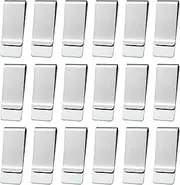[GTILE] 18 Pcs Stainless Steel Money Clip Small Silver Metal Money Clips for Cash and Credit Cards Holder Minimalism Wallet Clip for Women Men (Silver)