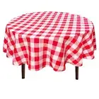 Checkered Round Tablecloth 70 Inch - Waterproof Stain and Wrinkle Resistant W...