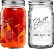 32 oz Wide Mouth Mason Jars Half Gallon Mason Jars with Airtight Lids and Bands for Canning, Fermenting & Pickling (4)