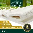 Giselle Latex Mattress Topper Queen Pure Natural Pad Bed Mat Underlay 7 Zone 5cm