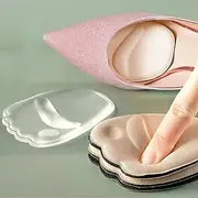 2 Pairs Women's Transparent Gel Insoles for High Heels with Anti-Slip and Cushioning Design - Comfortable Foot Pads for All-Day Wear