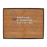 Alcohol Alcohol Animal Drink Wine And Rescue Cats - Funny Novelty Doormat Man Cave Floor mat