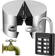 NOLITOY 1Set Outdoor Hose Bib Lock with Coded Padlock Garden Cover for Secure Protection Against Durable Weather Resistant Design