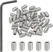 uxcell #8-32x1/4 Internal Hex Socket Set Grub Screws, 50 Pcs 304 Stainless Steel Cup Point Set Screw with Hex Key Wrench for Door Handles Bathroom Fixtures