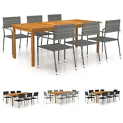 Garden Dining Set Outdoor Patio Table and Chair Black/Grey 7/9 Piece vidaXL