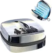 Period Bag,Sanitary Napkin Storage Bag,Antarctic Penguins Family,Tampon Holder for Purse