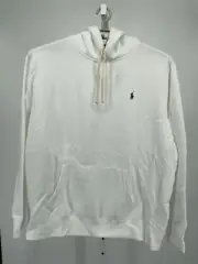 NWT Polo Ralph Lauren Mens Hoodie White Drawstring Tie Pullover Classic Size 2XL