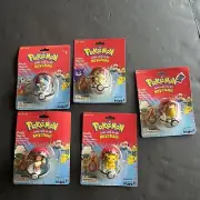 Lot Of 5 Keychain-Pokemon 1999 Pikachu Psyduck Meowth Eevee Blastoise Nintendo