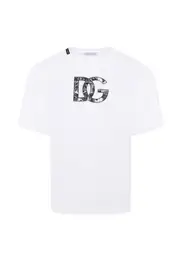 Dolce Gabbana Kids DG Logo Jersey T-Shirt 8Y,12,6Y,4Y,6,14Y,3Y,12Y,10Y,12 White