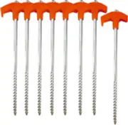8Pcs Tent Stakes Heavy Duty Camping Stakes, 8" Non-Rust Metal Tent Pegs, Metal T