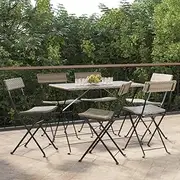 Generic Folding Bistro Chairs 6 pcs Grey Poly Rattan and Steel