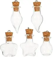 HOLIDYOYO 5 Sets Decorative Mini Bottles with Cork Stoppers Multi Function Tiny Wish Bottles for DIY Crafts Home Supplies for Festivals and Creative