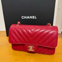 在飛比找PopChill優惠-[二手] 全新 香奈兒Chanel 莓紅色大mini min