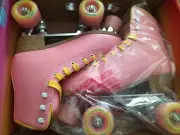 Impala Pink and Yellow Quad Rollerskates, Size 8, Female, Brand New
