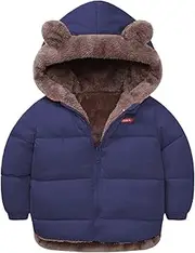 [Dinglong] Baby Infant Baby Winter Coat Cute Bear Hooded Jacket Warm Fleece Outerwear Snowsuit Outerwear Toddler Boy Girl