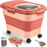 Dog Food Storage Container - Up to 20lbs Collapsible Dog Food Container with Cas