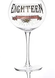 Boxer Gifts GWG318 Age 'Eighteen – Sweet and Bubbly' Prohibition Style Gin Bloom Glass | Glassware Perfect for a 18th Birthday | Packaged in a Vintage Gift Box