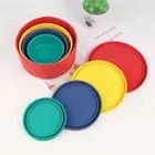 Round Silicone Lunch Box Food Grade School Lunch Container Microwave Oven