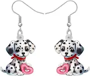 [DALANE] Valentines Gifts Acrylic Sweet Dalmatian Dog Earrings Dangle Drop Donut Puppy Pets Jewelry for Women Girls Kids Dog Lovers Decor Charms