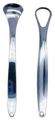 2Pcs Tongue Scraper Cleaner Stainless Steel Bad Breath for Dental Oral Care Tool