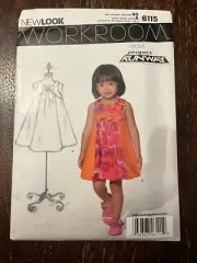 New Look 6115 UNCUT Sewing Pattern, Toddler Dress, Size 1/2-4