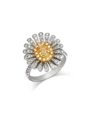 Bloomingdale's Fine Collection Yellow & White Gold Diamond Flower Statement Ring in 18K Yellow & White Gold, 1.50 ct. t. w.