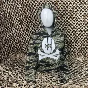 NEW HK Army Skull Pull Over Hooded Sweatshirt - Tiger Stripe - Small