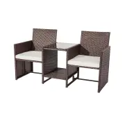 Manly Twin Chair 2-Seater Set – Brown