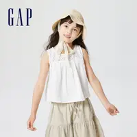 在飛比找蝦皮商城優惠-Gap 女童裝 純棉輕薄鏤空無袖上衣-白色(664326)