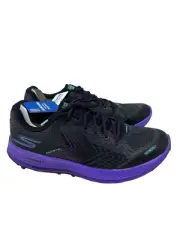 Skechers Women's Go Run Razor Trail Shoes, Black/Purple, 8 B Medium
