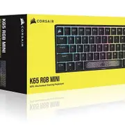 Corsair K65 RGB MINI 60% Mechanical Gaming Keyboard, Backlit RGB LED, CHERRY MX SPEED Keyswitches, Black - - Gaming Keyboards