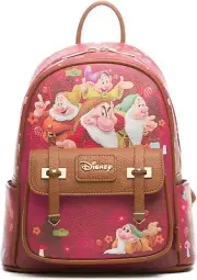 Disney Snow White & The Seven Dwarfs 11" Vegan Leather Fashion Mini Backpack