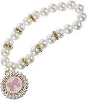 BAZEITFLOW Pet Pearl Necklace Dog Pearl Collars Puppy Necklace for Small Dogs Pet Jewelry for Dogs Pearl Dog Collar Large Breed Pearl Cat Collar Dog Pearl Necklace Collar Petal Collar Abs