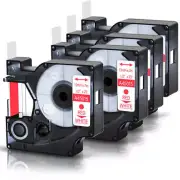 Compatible Label Maker Tape 45015 S0720550 1/2" for Dymo D1 LabelManager 4 Packs