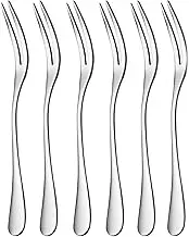 6 Pieces Stainless Steel Fruit Forks Cocktail Forks Two Prong Forks Tasting Appetizer Forks