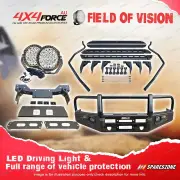 4X4FORCE Armor Bullbar 3 Loop Guard Plate lights Side Steps for Mazda BT50 11-20