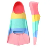 Kids Swim Fins,Short Youth Flippers Swimming Training Fins for Lap Swimming 6.5W